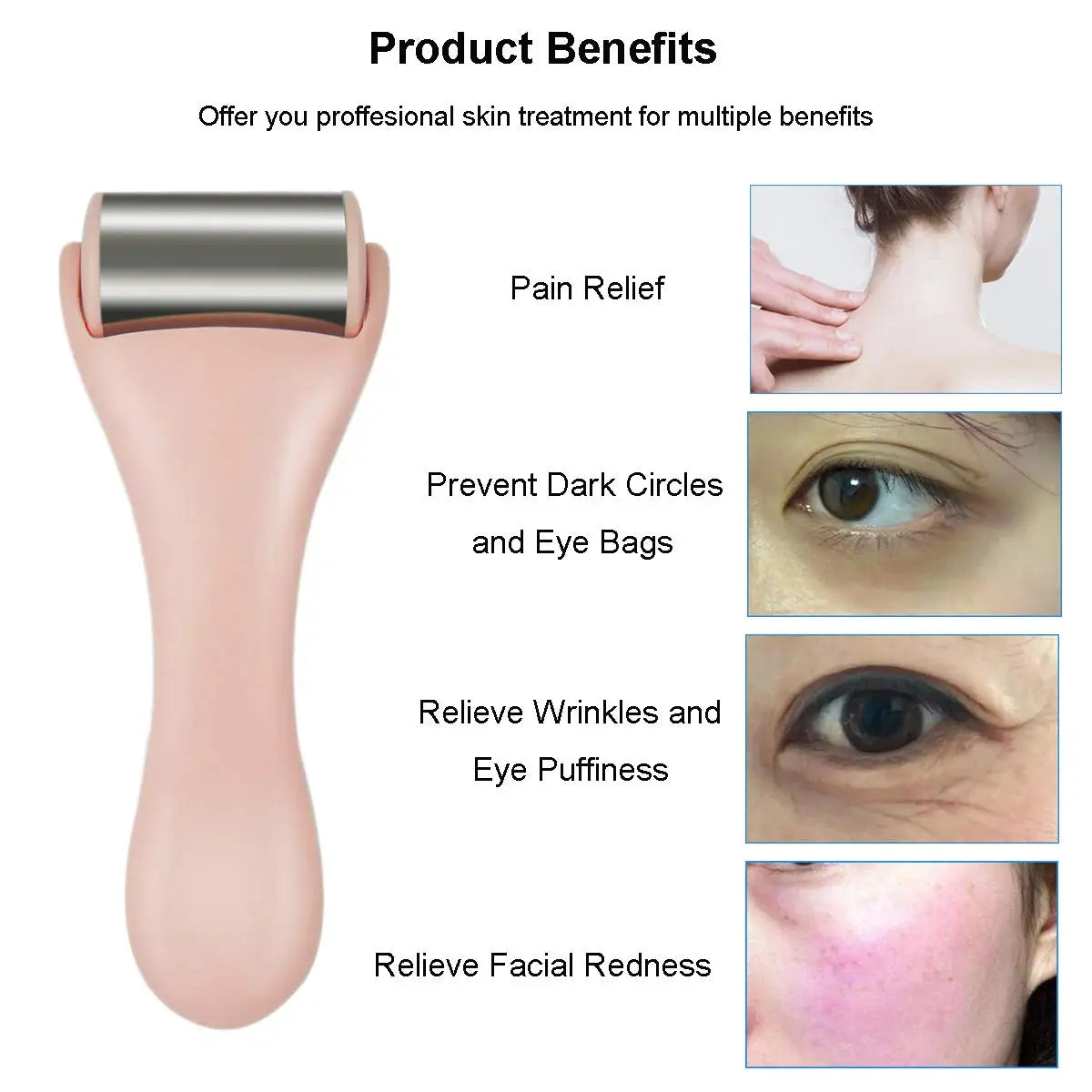 Ice Roller™ – Rouleau Massant Froid pour le Visage | Réduit Poches & Cernes, Raffermit la Peau, Apaise & Tonifie