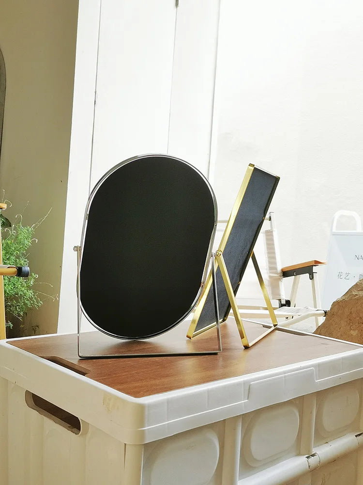 Miroir de Maquillage Rotatif en Métal - Design Moderne & Elégant