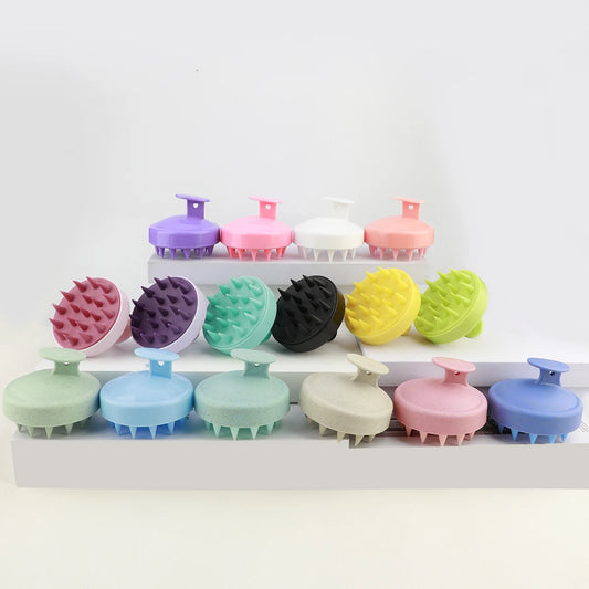 Silicone Shampoo Scalp Hair Massager Head Body Scalp Massage Brush Scalp Massage Brush Comb Magic Handle Brush Spa Massage Brush