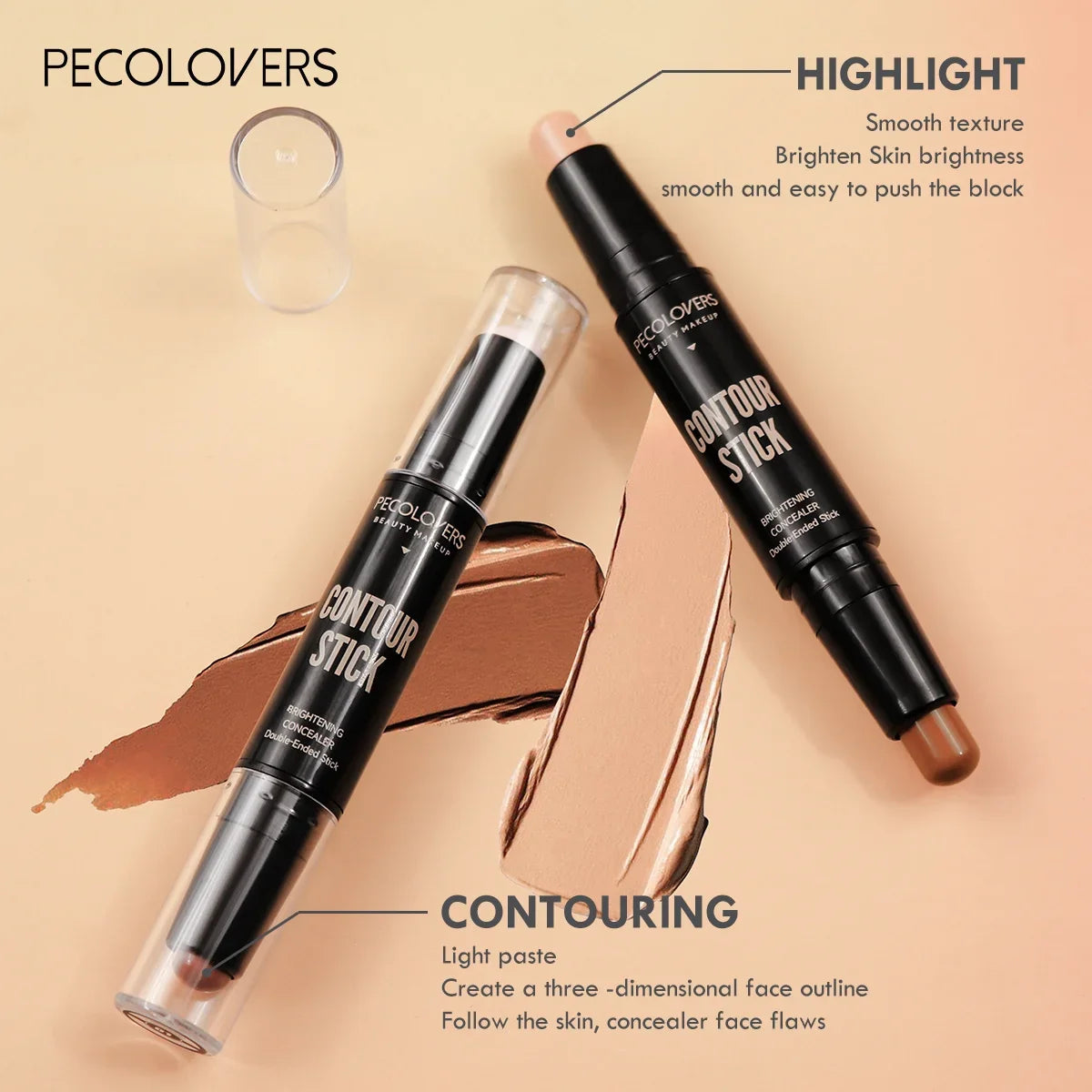 Stick Contouring & Correcteur 2-en-1 – Teint Sculpté & Éclat Instantané