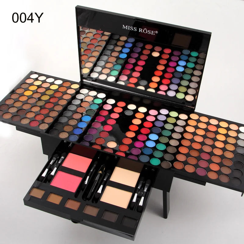 180 Color Matte Shimmer Blush Set with Black Eyeliner Piano Eyeshadow Palette Mother's Day Makeup Gift Kit  Beauty Enthusiasts