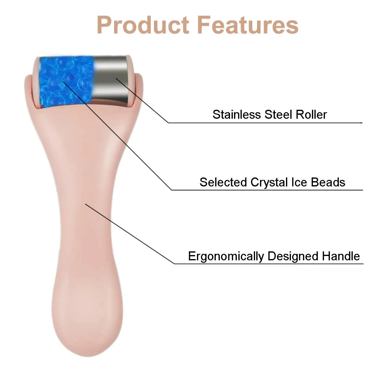 Ice Roller™ – Rouleau Massant Froid pour le Visage | Réduit Poches & Cernes, Raffermit la Peau, Apaise & Tonifie