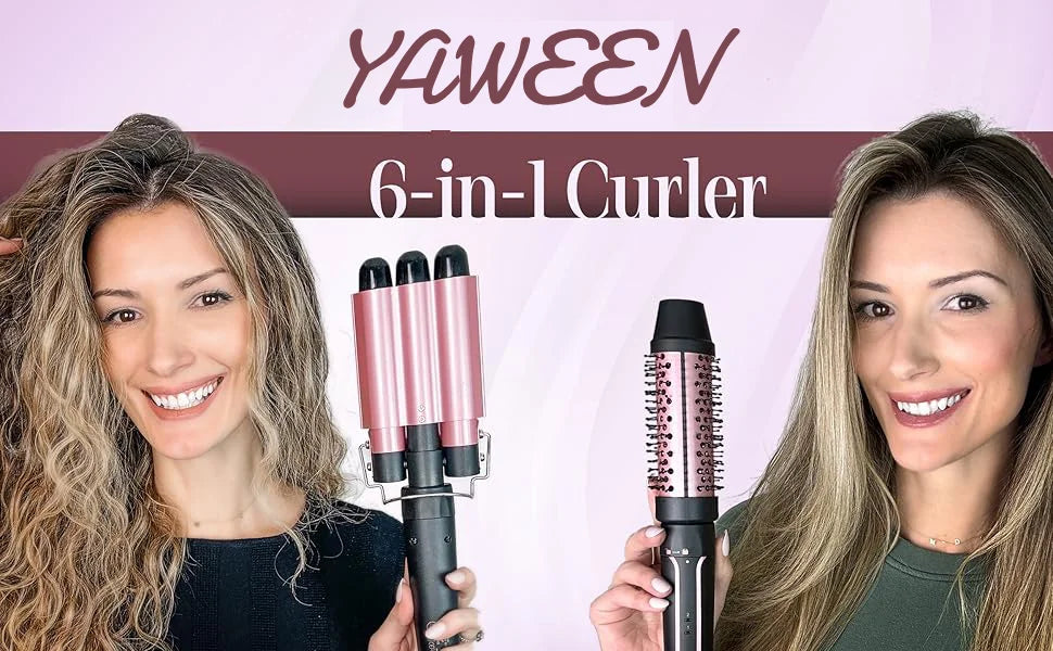 Kit Boucleur 6-en-1 Professionnel – Fer à Boucler Multifonction avec Embouts Interchangeables, Céramique Tourmaline, Chauffe Rapide & Protection Anti-Chaleur