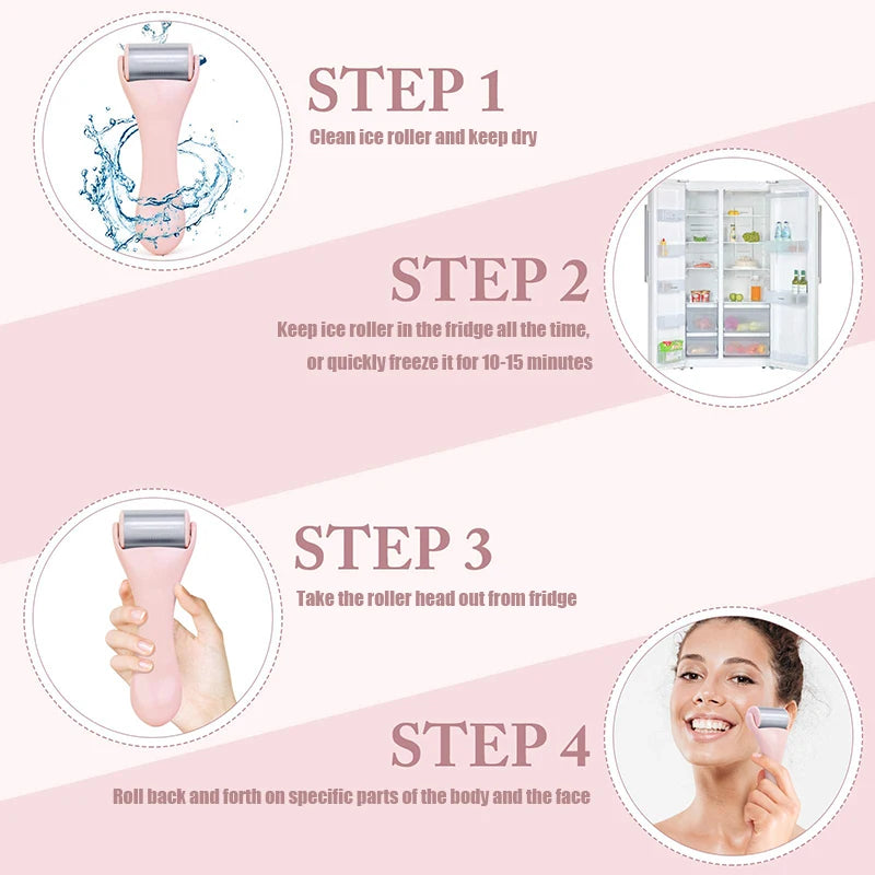 Ice Roller™ – Rouleau Massant Froid pour le Visage | Réduit Poches & Cernes, Raffermit la Peau, Apaise & Tonifie