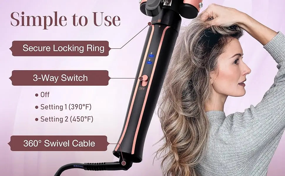 Kit Boucleur 6-en-1 Professionnel – Fer à Boucler Multifonction avec Embouts Interchangeables, Céramique Tourmaline, Chauffe Rapide & Protection Anti-Chaleur