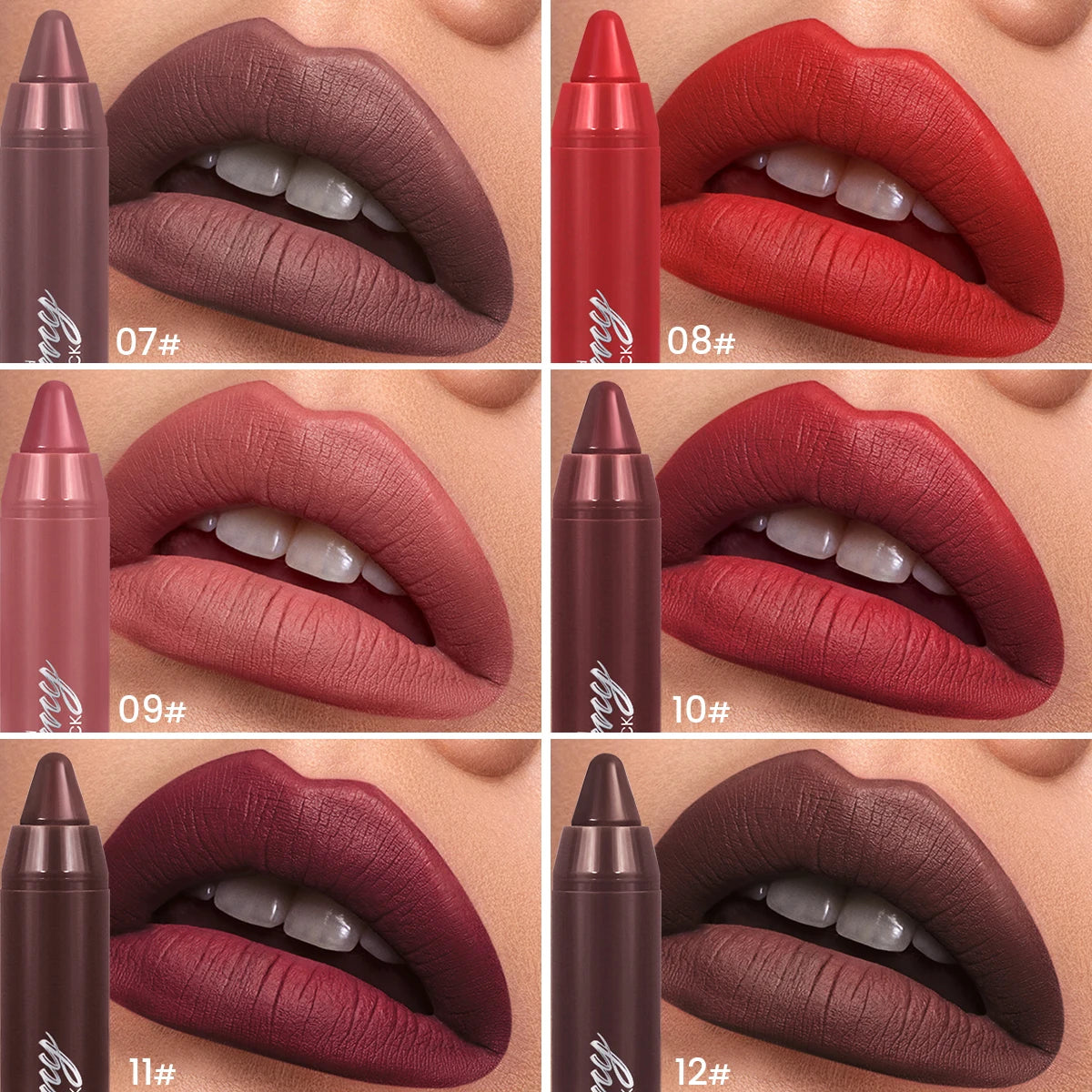 Multiple Colors Matte Lip Liner, Use As Lip Liner and Lipstick, Easy To Accurately Apply, Waterproof Long-lasting Non-stick